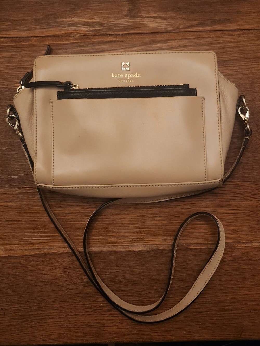 Kate Spade Leather Adelia Satchel Crossbody Black Trim